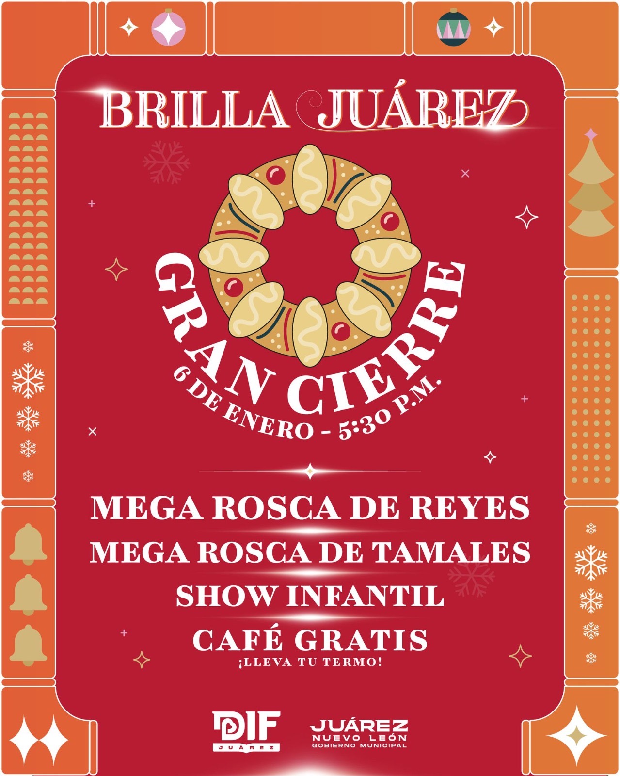 Juárez celebrará el cierre de Brilla Juárez con Mega Rosca de Reyes