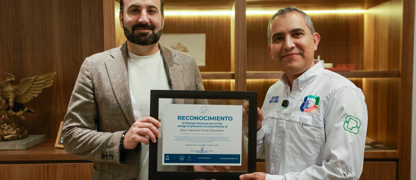 Reconocen a San Pedro por su trabajo en la construcción de la paz 
