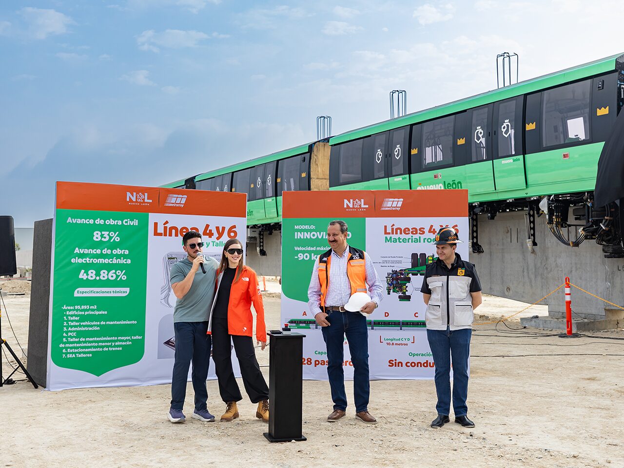 Supervisan Samuel y Mariana primer monorriel montado de las Líneas 4 y 6 del Metro