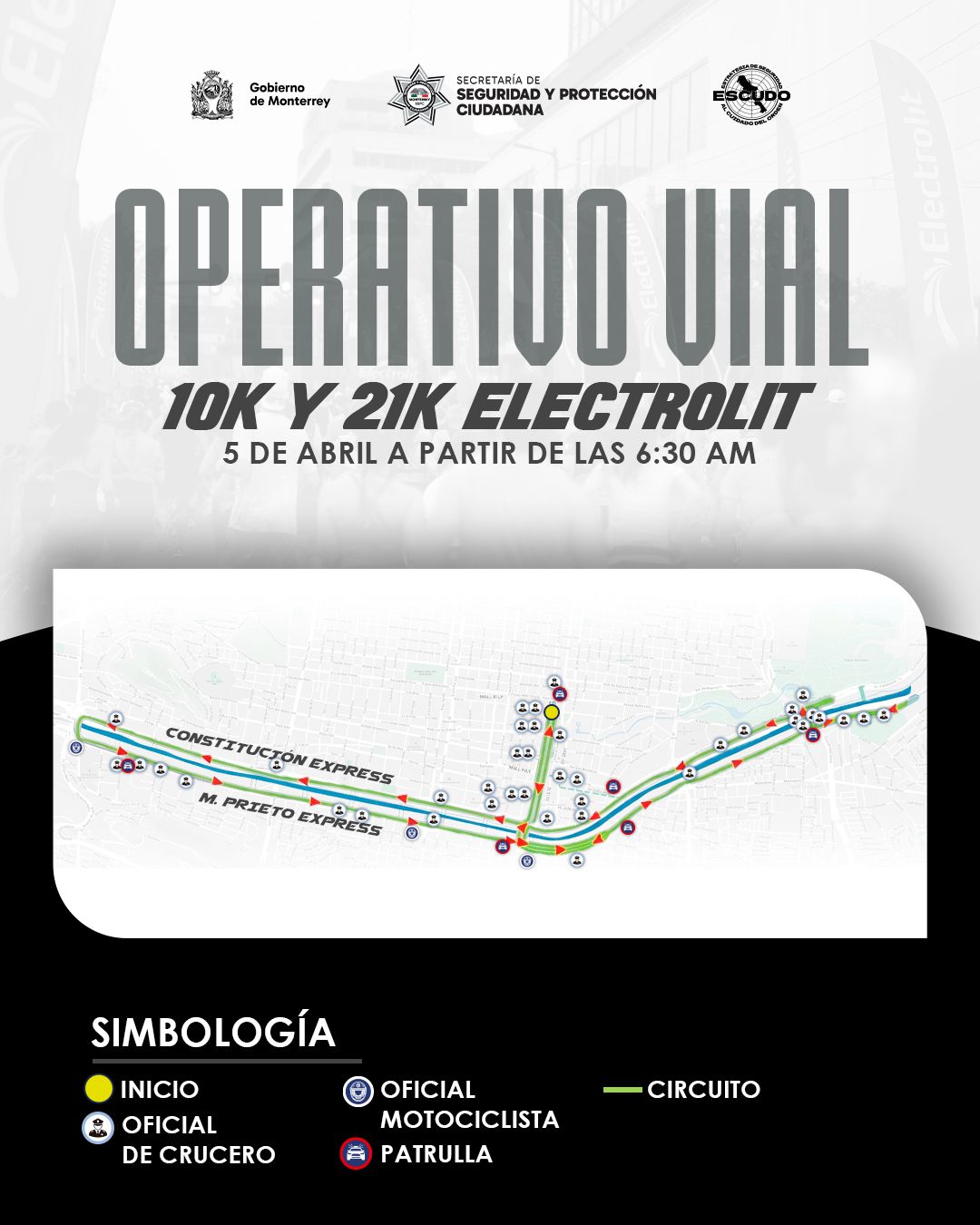 Aplicarán cierres viales por carreras 10 y 21K