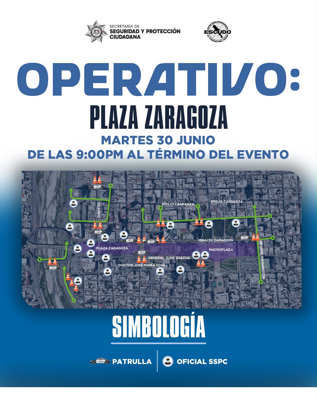 Anuncian cierres viales para esta noche alrededor de la macroplaza