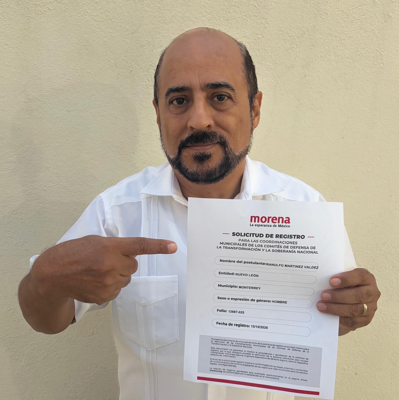 Ranulfo Martínez se apunta para contender por Monterrey con Morena en 2027