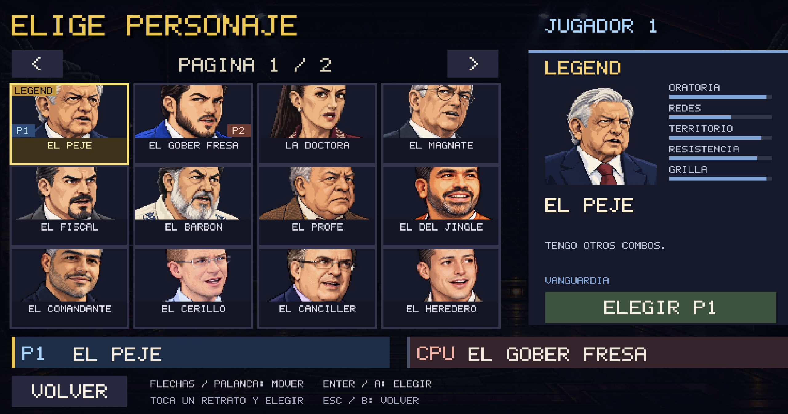 Crea estudiante regio «La Grilla Combat» el videojuego que enfrenta en peleas callejeras a la clase política nacional