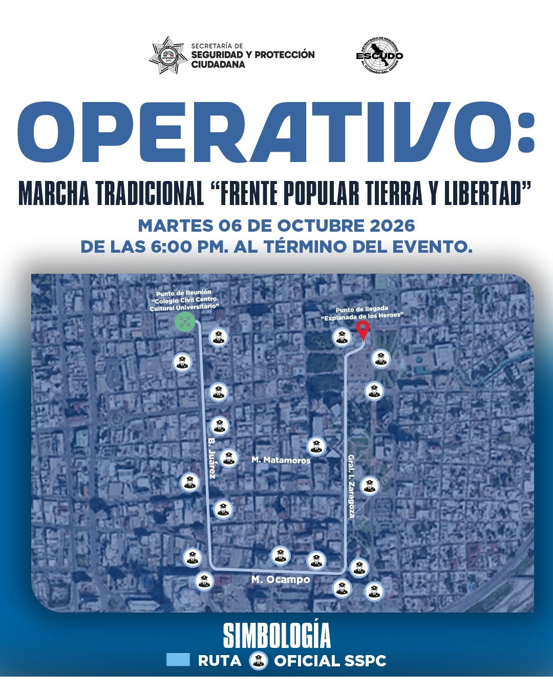 Cierres viales hoy martes por marcha para conmemorar el 2 de octubre