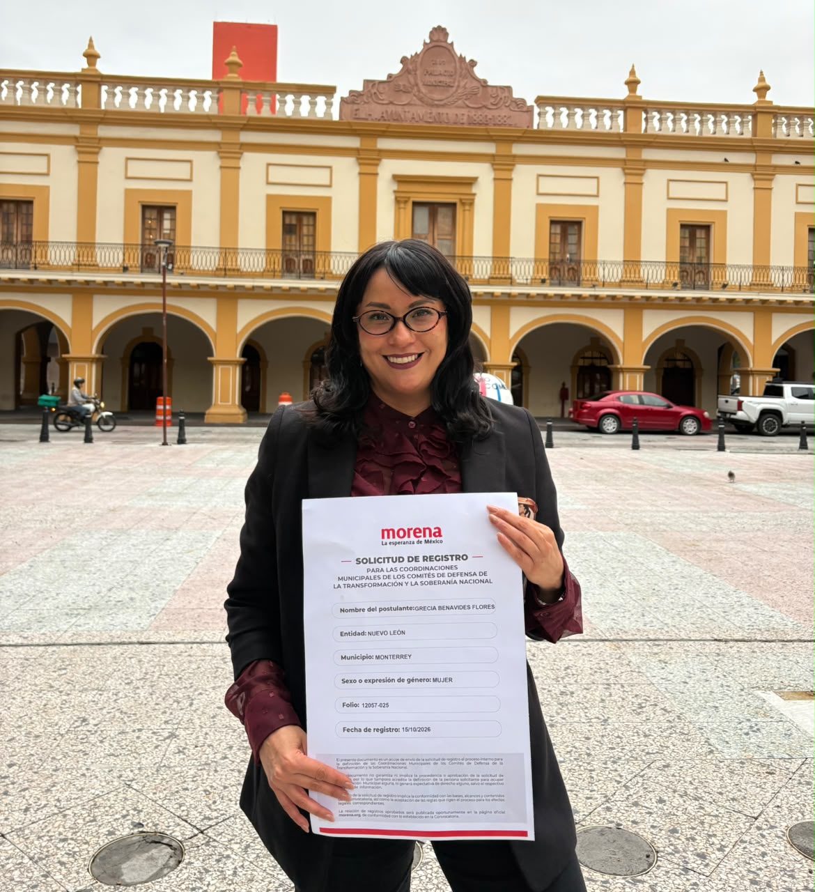 Se registra Grecia Benavides para la Coordinación Municipal de Morena en Monterrey